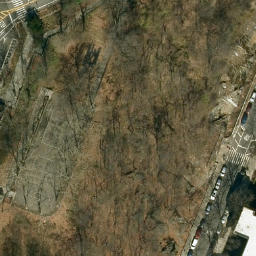 Asphalt Volleyball Court, New York, NY — aerial view