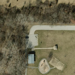 Sand Volleyball Court, IN — aerial view