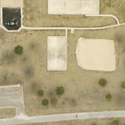 Sand Volleyball Court, Lincoln, NE — aerial view