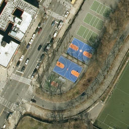 Volleyball Court, New York, NY — aerial view