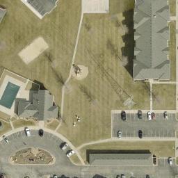 Sand Volleyball Court, Lincoln, NE — aerial view
