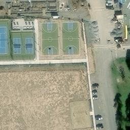 Sand Volleyball Court, East Palestine, OH — aerial view