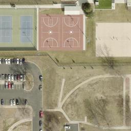 Sand Volleyball Court, Lincoln, NE — aerial view