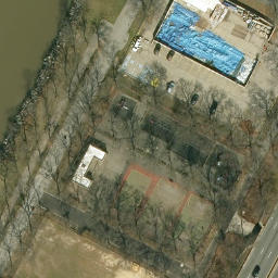 Volleyball Court, New York, NY — aerial view