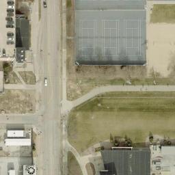 Sand Volleyball Court, Lincoln, NE — aerial view
