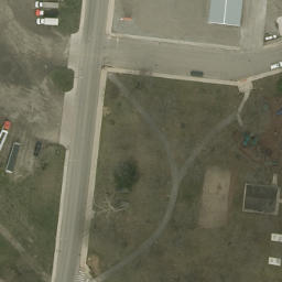 Sand Volleyball Court, Decatur, IN — aerial view