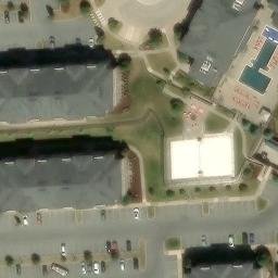 Sand Volleyball Court, Toftrees, PA — aerial view