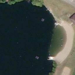 Sand Volleyball Court, Markle, IN — aerial view