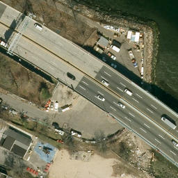 Sand Volleyball Court, New York, NY — aerial view