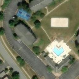 Sand Volleyball Court, PA — aerial view