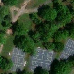 Asphalt Volleyball Court — aerial view