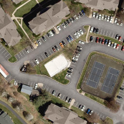 Sand Volleyball Court, Park Forest Village, PA — aerial view