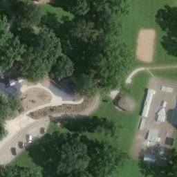 Sand Volleyball Court, Burlington, IA — aerial view
