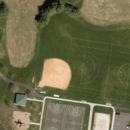 Sand Volleyball Court, PA — aerial view