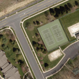 Sand Volleyball Court, PA — aerial view