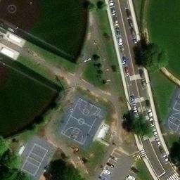 Volleyball Court, Jersey City, NJ — aerial view