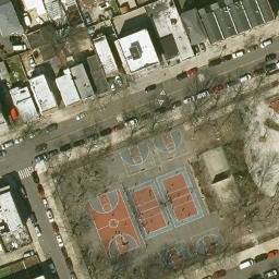 Volleyball Court, New York, NY — aerial view