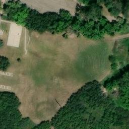 Concrete Volleyball Court — aerial view