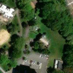 Beach volleyball court — aerial view