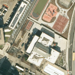 Volleyball Court, New York, NY — aerial view