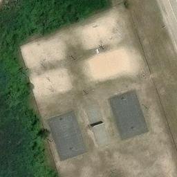 Sand Volleyball Court, Fire Island, NY — aerial view