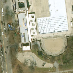 Sand Volleyball Court, New York, NY — aerial view