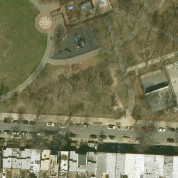 Sand Volleyball Court, New York, NY — aerial view