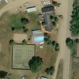 Sand Volleyball Court, CO — aerial view