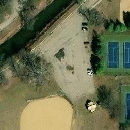 Sand Volleyball Court, Peoria, IL — aerial view