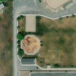 Sand Volleyball Court, Lake Point, UT — aerial view