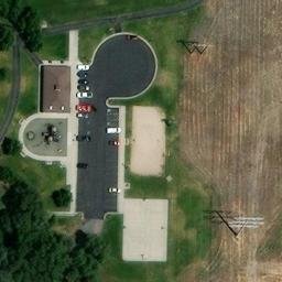 Sand Volleyball Court, Murray, UT — aerial view