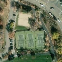 Sand Volleyball Court, Park City, UT — aerial view