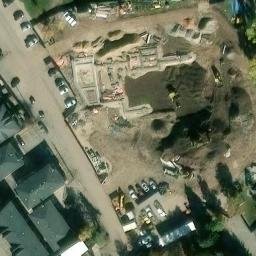 Sand Volleyball Court, Park City, UT — aerial view