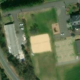 Sand Volleyball Court, Pluckemin, NJ — aerial view