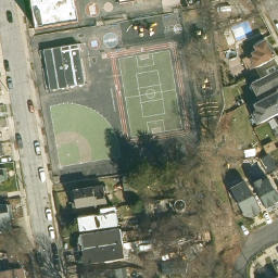 Volleyball Court, New York, NY — aerial view