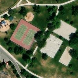 Concrete Volleyball Court, West Jordan, UT — aerial view