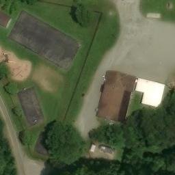 Sand Volleyball Court, Bell Acres, PA — aerial view