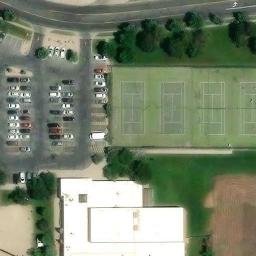 Sand Volleyball Court, Sandy, UT — aerial view