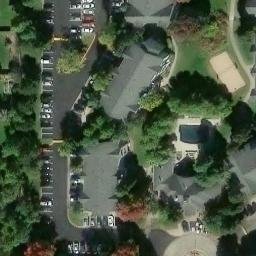 Sand Volleyball Court, Fort Collins, CO — aerial view