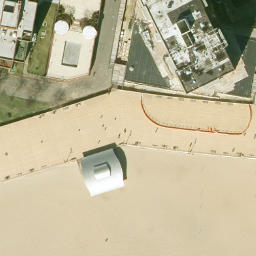Sand Volleyball Court, New York, NY — aerial view