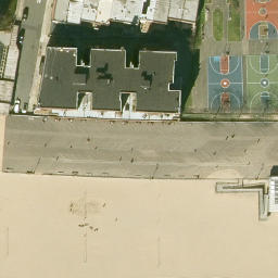 Sand Volleyball Court, New York, NY — aerial view