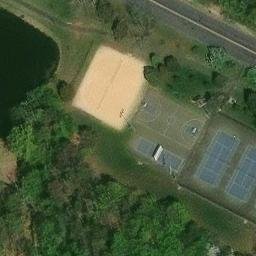 Sand Volleyball Court, NJ — aerial view