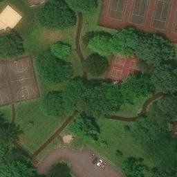 Sand Volleyball Court, Dorneyville, PA — aerial view