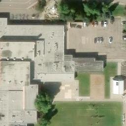 Sand Volleyball Court, Fort Collins, CO — aerial view