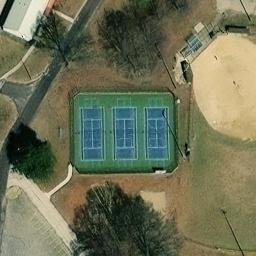 Sand Volleyball Court, Pekin, IL — aerial view