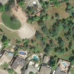 Sand Volleyball Court, Redding, CA — aerial view