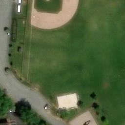 Sand Volleyball Court, Bound Brook, NJ — aerial view
