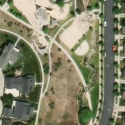 Sand Volleyball Court, South Jordan, UT — aerial view
