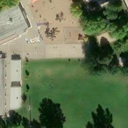 Sand Volleyball Court, Fort Collins, CO — aerial view