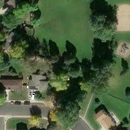 Sand Volleyball Court, Fort Collins, CO — aerial view